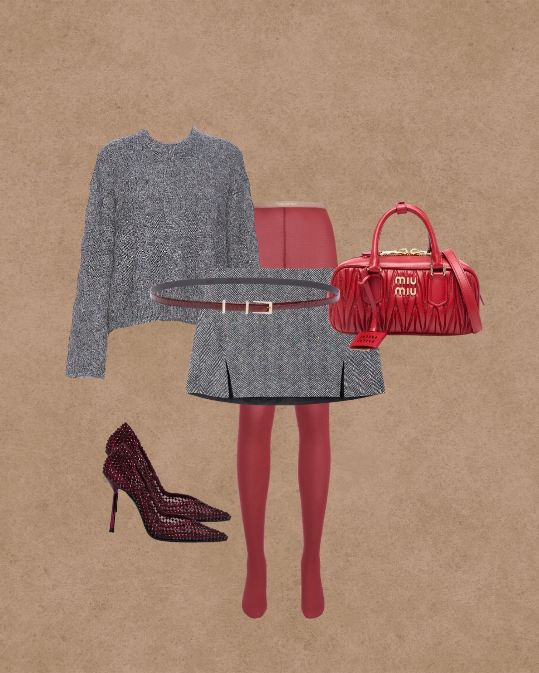 ChicFindsForLife pin, burgundy and grey outfit board